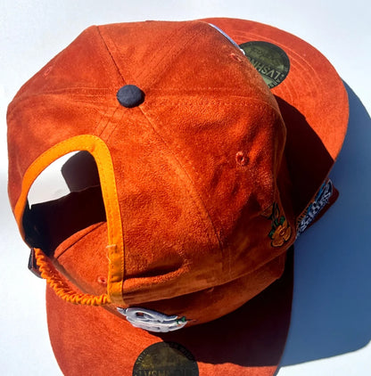Backless “The Orange Royal” Suede Snapback